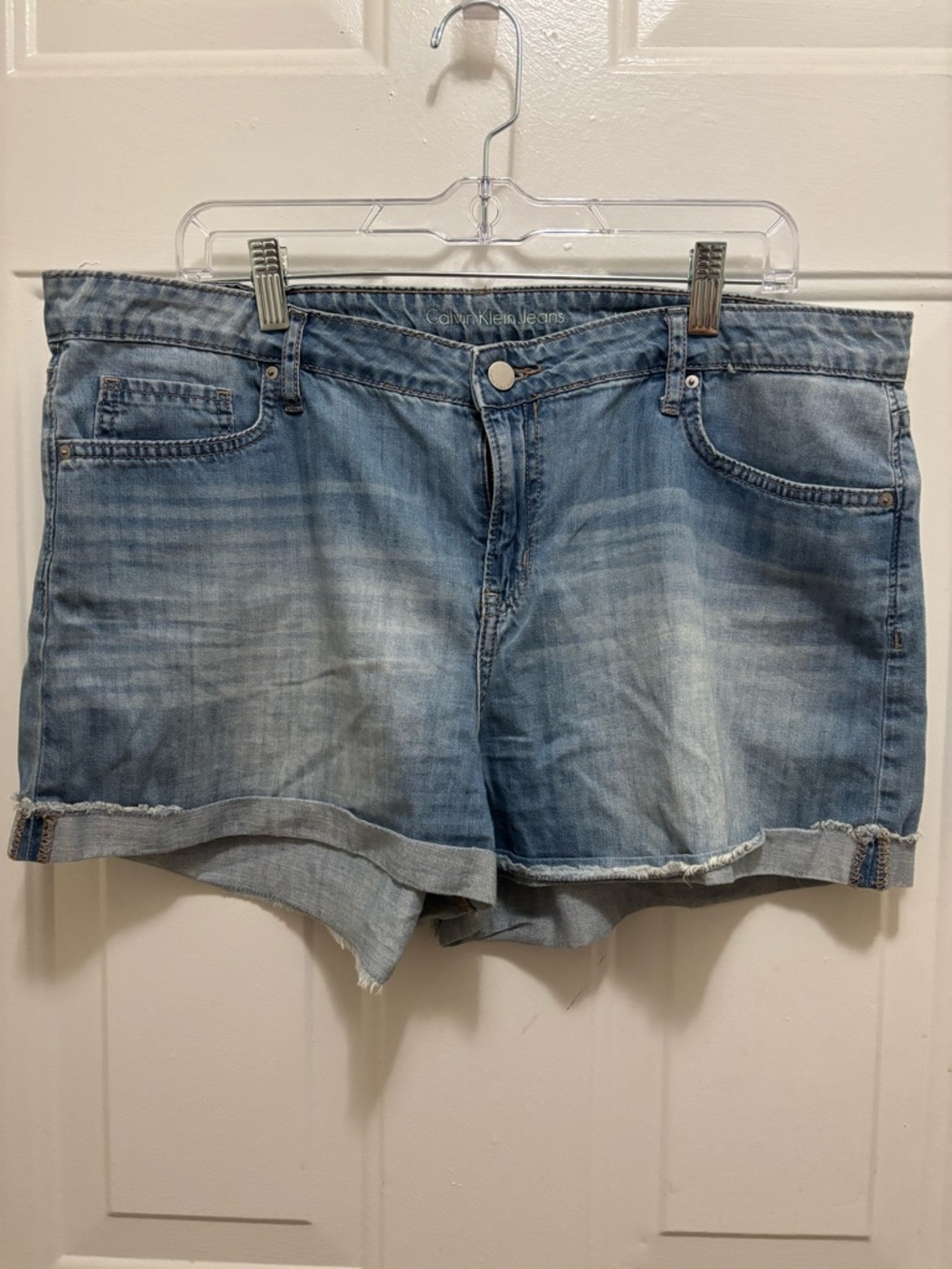 Calvin Klein Jeans Light Wash Denim Cutoff Shorts
